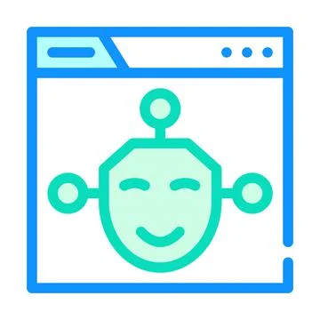 Artificial intelligence seo optimization color icon vector illustration Illustrazione stock