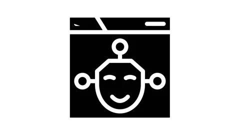 Artificial intelligence seo optimization glyph icon animation Stock Footage 156654865