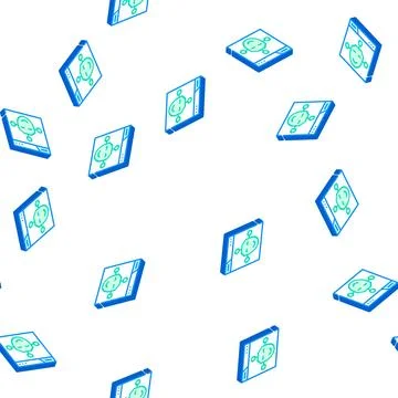 Artificial intelligence seo optimization isometric icon seamless pattern イラスト素材