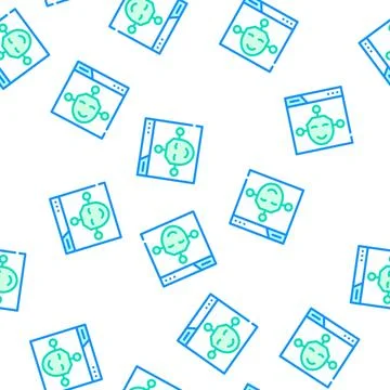 Artificial intelligence seo optimization vector seamless pattern Stock Illustration