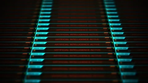Artificial Intelligence Server Farms Processing Code Stock Footage 320274150