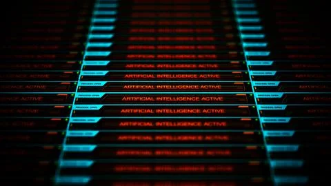 Artificial Intelligence Server Farms Processing Code0 Stock Photos