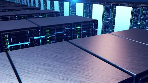 Artificial intelligence server room and database Stock Footage 245248703