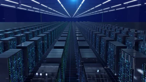 Artificial Intelligence Server Room Cabinet Stock Footage 288271415