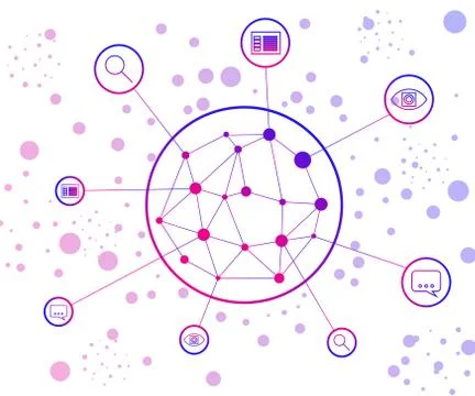 Artificial intelligence services that provide smart search, image recognition Stockillustratie