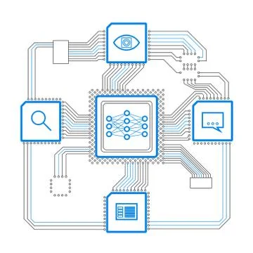 Artificial intelligence services that provide smart search, image recognition イラスト素材