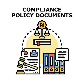 Artificial intelligence shaping compliance policy documents development proce Stock Illustration