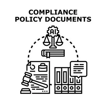 Artificial intelligence shaping compliance policy documents development proce Stock Illustration
