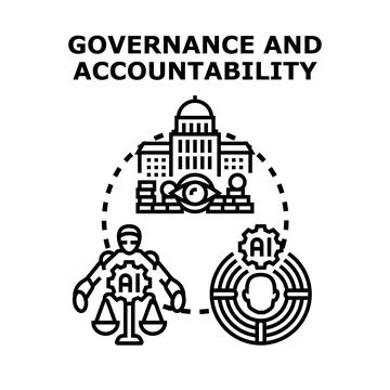 Artificial intelligence shaping future governance and accountability concepts Stock Illustration