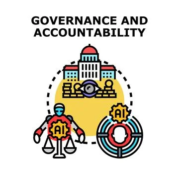 Artificial intelligence shaping future governance and accountability concepts Stock Illustration