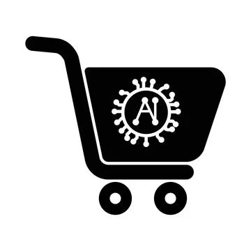 Artificial-intelligence-shopping-cart-icon Stock Illustration