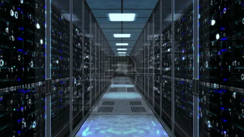 Artificial intelligence sign with server room Video stock 105266864