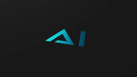 Artificial Intelligence sign, Turquoise Blue modern logo Stock Footage 270407834