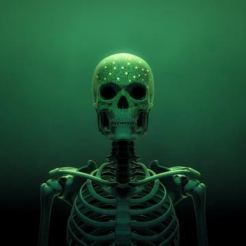 Artificial intelligence skull concept Stockillustratie