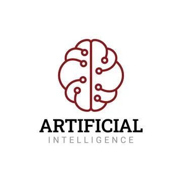 Artificial Intelligence Smart Brain Circle Circuit Modern Technology Line O.. Stock Illustration