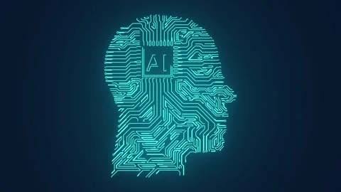 Artificial intelligence smart human thinking Human cyborg animation Stock Footage 240862049