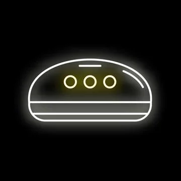 Artificial intelligence smart speaker neon glow icon Stock Illustration