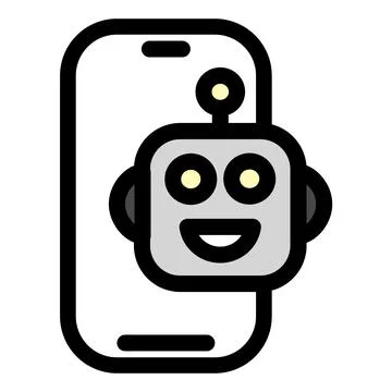 Artificial intelligence smartphone symbol - artificial intelligence icon イラスト素材