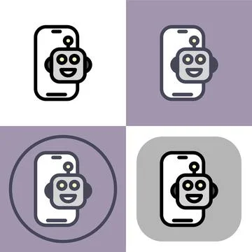 Artificial intelligence smartphone symbol - artificial intelligence icon 스톡 일러스트