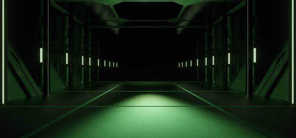 Artificial Intelligence Space Background Alien Tunnel Ship Corridor Undergrou Stock-Illustration