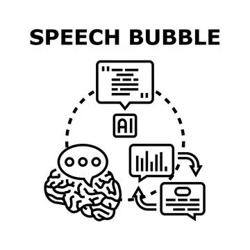 Artificial intelligence speech bubble concept processing ideas 스톡 일러스트
