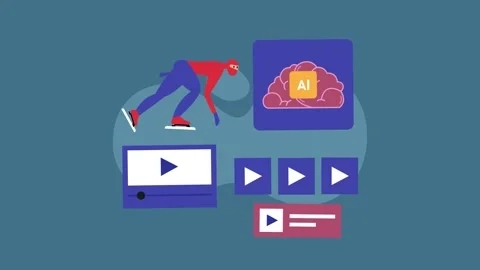 Artificial Intelligence in Sports Training and Video Analysis cartoon animati Stock Footage 302529033