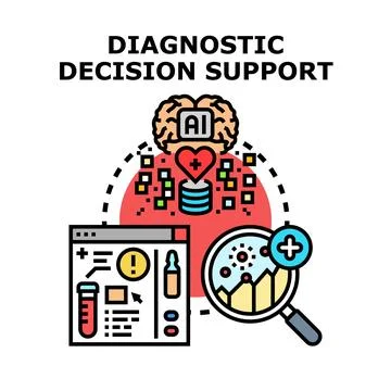Artificial intelligence supporting medical diagnostic decision making process Stock Illustration