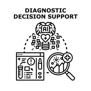 Artificial intelligence supporting medical diagnostic decision making process Stock Illustration