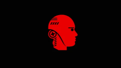 Artificial intelligence symbol on analog screen modern glitch Stock Footage 239776073