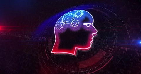 Artificial intelligence symbol cyber sign looped Vídeo Stock 326633599