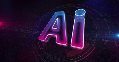 Artificial intelligence symbol cyber sign looped Stock Footage 330438510