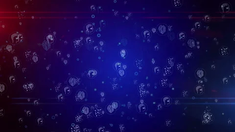 Artificial intelligence symbols digital loopable background Stock Footage 125331401