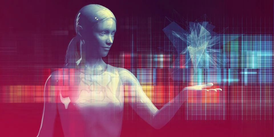 Artificial Intelligence System Background Illustrazione stock