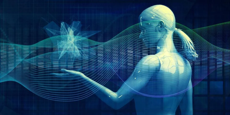 Artificial Intelligence System Background Illustrazione stock