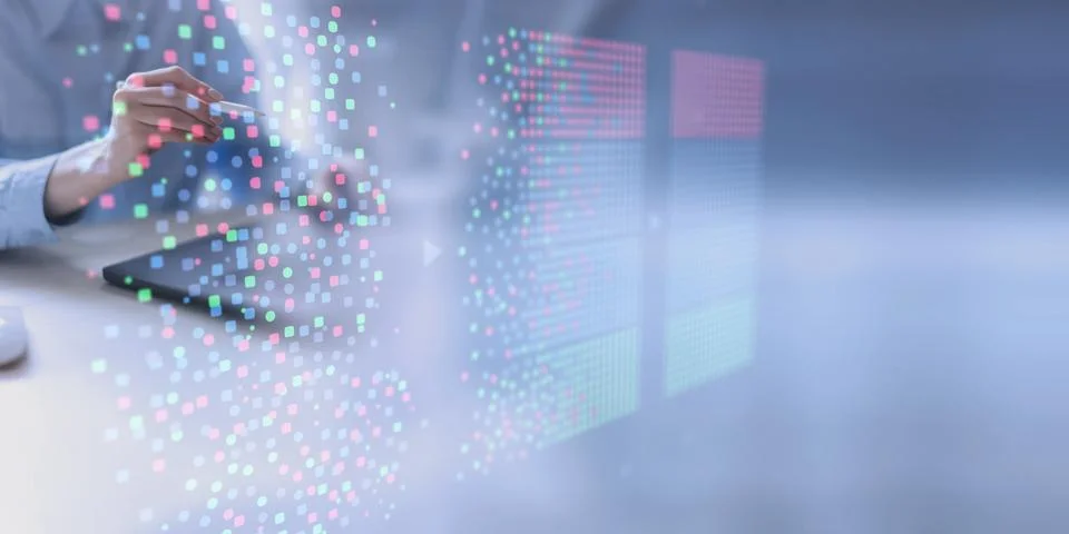 Artificial Intelligence System for Data Analysis and Business Decision Suppor Stockfoto's