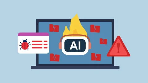 Artificial Intelligence System Errors and Bugs 2d Animation with Alpha Matte Stock Footage 334827627