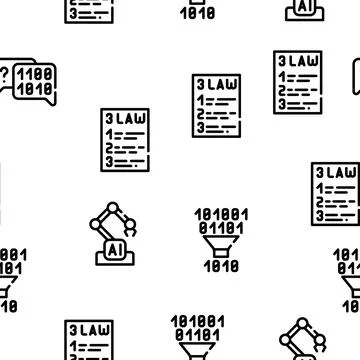 Artificial Intelligence System Vector Seamless Pattern Stock Illustration