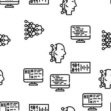 Artificial Intelligence System Vector Seamless Pattern イラスト素材