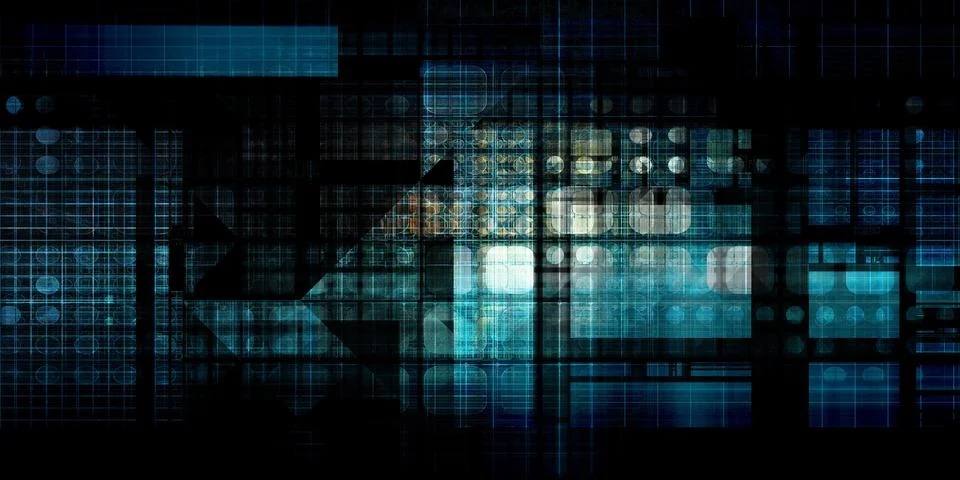 Artificial Intelligence Systems and Network Optimization Stockillustratie
