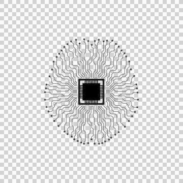 Artificial intelligence systems are powered by machine learning, AI's brain Stock Illustration