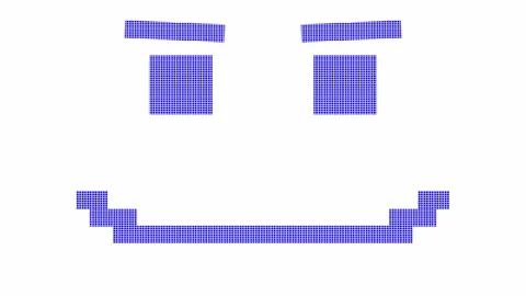 Artificial intelligence talks to a person from the screen. Simplified Face from Stock Footage 240056623