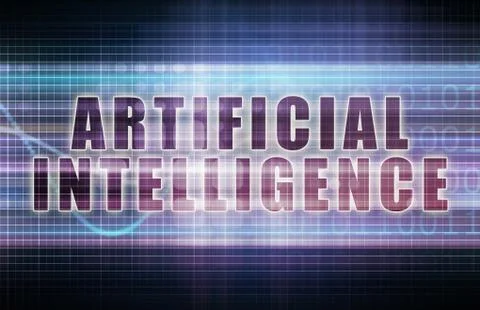 Artificial Intelligence on a Tech Business Chart Art イラスト素材