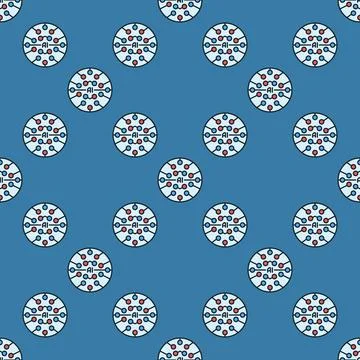 Artificial Intelligence tech vector AI business round colored seamless patter イラスト素材