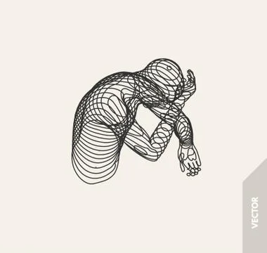 Artificial intelligence. Technology and engineering concept. 3d model of man. Stock Illustration