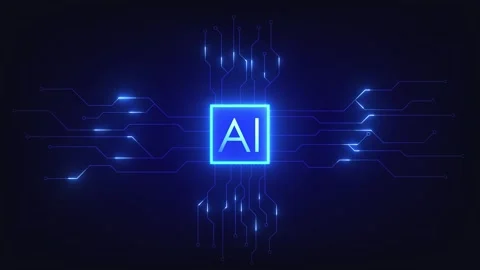 Artificial intelligence technology background, AI chip is breaking the circuit 動画素材 309978030