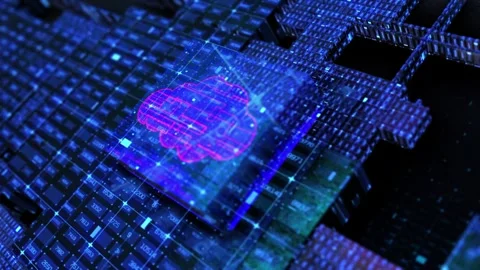 Artificial intelligence, Technology background Stock Footage 255114011