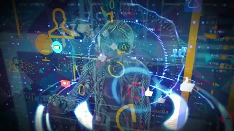 Artificial intelligence, Technology background Stock-Footage 255114901