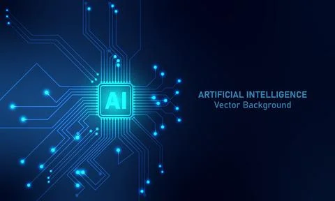 Artificial Intelligence technology background Illustrazione stock