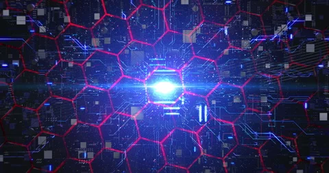 Artificial intelligence technology city with virtual glowing lines. Stock Footage 316088585