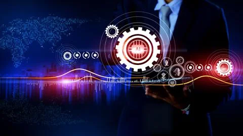 Artificial intelligence  technology concept. Illustrazione stock